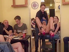 Colorful slave got flogged and paddled in public