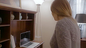 Couchsurfing big boobs thief searching around the house