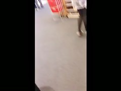 Cougar in stockings & mini skirt at the store 