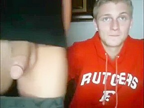 Couple having fun in webcam