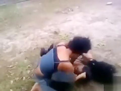 Crazy black Step mommies in a fight with lots of nudity
