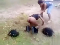 Crazy black Step mommies in a fight with lots of nudity