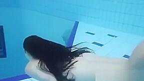 Cute Girl Getting Naked In The Pool