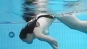 Cute Girl Getting Naked In The Pool