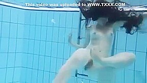 Cute Girl Getting Naked In The Pool
