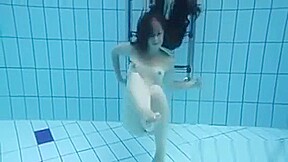 Cute Girl Getting Naked In The Pool