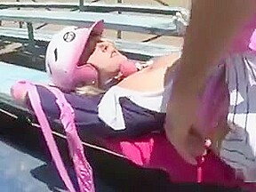 Cute Softball Player Gets Fucked At The Benches By Coach