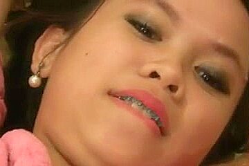 Cute asian girl with braces