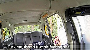 Cute brunette traveler sucks and fucks in the backseat