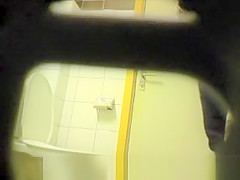 Cute chick on hidden toilet cam