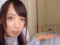 Cute nurse gets her twat pleasured at work
