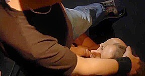 Cute slave trapped in a silence bondage