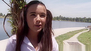 Cutie gets feet cumshot