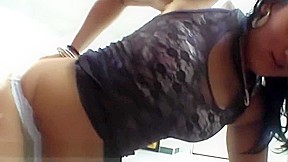 Czech brunette lapdancing and rubbing cock