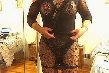 Deanna Cd Doll Strips Down To Black Bodystocking