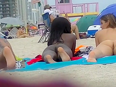 EXHIBITIONIST WIFE #98- HEATHER TAKES HER HUBBY HER GIRLFRIEND TO THE NUDE BEACH! POV