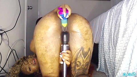 Ebony Milf Going Crazy On Dildo - Masturbation Clip