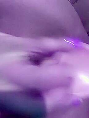 Ebony milf playing with her pussy for me using her dildo