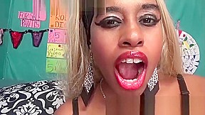 Ebony teen 18+ Blowjob Amateur Blonde Practice Deepthroat Dildo