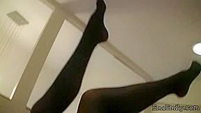 Emo Emily fishnet tease with nipples exposed