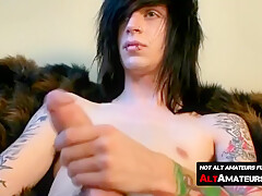 Emo Twink Stunner Whips Out Monster Dick And Strokes
