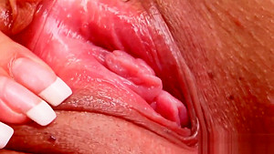 Euro Lenka with a banana rubbing her shaved vagina