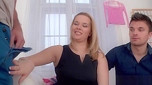 Euro housewife screwed in front of husband