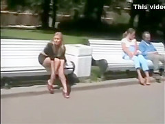European public flash girl