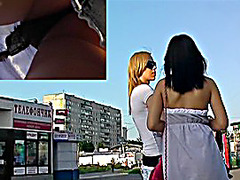 Even 2 hawt up skirts at the bus stop