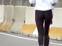 Excited man with cam shoots candid ass in the street 03m