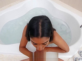 Exotic teen 18+ gets a big load from a big cock