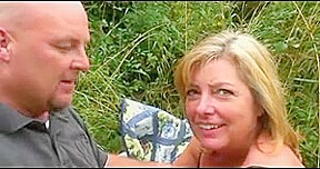 FAT AND MILF ON THE WOOD