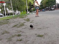 Fabulous street upskirt movie scene