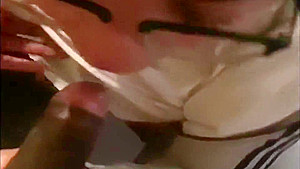 Facefuck meats a blowjob followed by cumshot handjob 