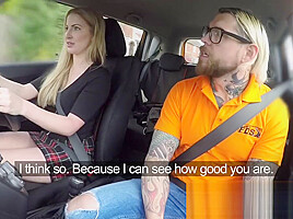 Fake Driving School Fake instructors hot fuck with minx