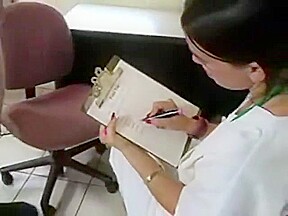 Female Doctor inspects dick