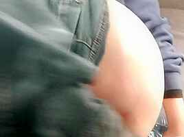 Female Student 18+ Spanking Herself In A Car In A Parking Lot