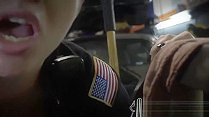 Female officers search mechanic shop when they find his tool