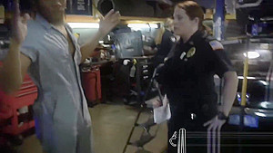 Female officers search mechanic shop when they find his tool