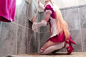 Femboy Asuna Maid Clumsy And Soapy