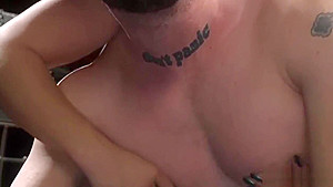 Femdom Scene With a Busty Mistress Pegging a Guy