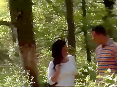 Foxy Brunette Fucking In The Woods