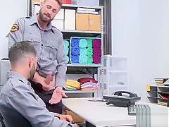 Gay lost prevention officers are bored on a night shift