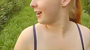 German redhead fatty anal outdoor