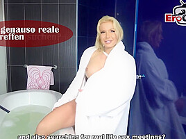 German skinny teen 18+ couple fucks boyfriend at home