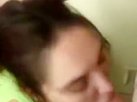 Getting throated by my girl before work 2  She Swallows
