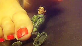 Giantess feet caught on couch