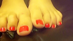 Giantess feet caught on couch