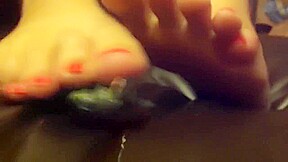 Giantess feet caught on couch