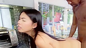 Giggly japanese chicks takes big dick